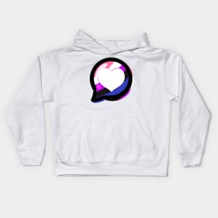 LGBTQ+ Pride Heart Speech Bubble - Genderfluid Kids Hoodie